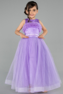 Robe de Soirée Enfants Longue Lilas ABU3909