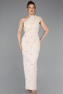Robe De Cérémonie Midi Beige ABK2337