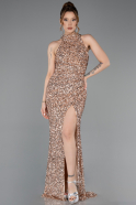 Robe De Soirée Squameuse Longue Or ABU5135