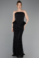 Robe de Soirée Longue Squameuse Noir ABU5919