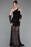 Robe Queue de Poisson Courte Squameuse Noir ABK2581