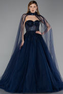 Robe de Soirée Longue Bleu Marine ABU5935