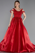 Robes De Haute Couture En Grandes Tailles Longue Rouge ABU5966