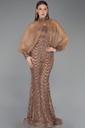 Robe Queue de Poisson Longue Squameuse Cuivre ABU5947