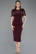 Robe De Soirée Midi Couleur Cerise ABK2588