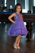 Robe de Soirée Enfants Courte Violet ABK2570