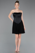Robe de Cérémonie Courte Mousseline Noir ABK2590