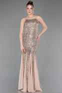 Robe Queue de Poisson Longue Or ABU5939