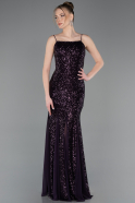 Robe Queue de Poisson Longue Violet Foncé ABU5939