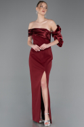 Robe De Soirée Longue Rouge Bordeaux ABU4024