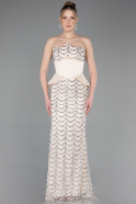 Tenue de Soirée Longue Squameuse Beige ABU5979