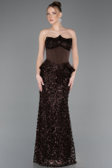 Tenue de Soirée Longue Squameuse Brun ABU5979