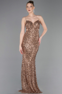 Robe de Soirée Longue Cuivre ABU5980