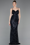 Robe de Soirée Longue Bleu Marine ABU5980