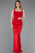 Robe de Soirée Longue Satin Rouge ABU5990