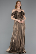 Robe De Cérémonie Mousseline Longue Cuivre ABU5283
