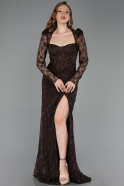 Robe De Soirée Dantelle Longue Brun ABU5604