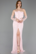 Robe De Soirée Dantelle Longue Poudre ABU5736