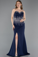 Robe de Soirée Longue Bleu Marine ABU5997