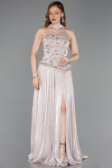 Robe De Soirée Mousseline Longue Vison ABU5786