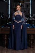 Robe Queue De Poisson Longue Bleu Marine ABU5866