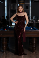 Robe Queue de Poisson Longue Rouge Bordeaux ABU5721
