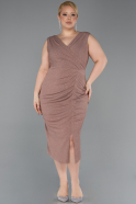 Robe De Soirée Grande Taille Midi Cuivre ABK1492