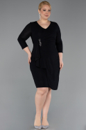 Robe De Invitation Grande Taille Midi Noir ABK2595