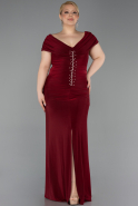Robe De Soirée Grande Taille Longue Rouge Bordeaux ABU5900