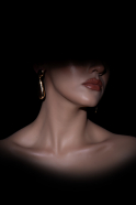 Boucle d'Oreille Marron-Or DF1042