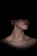 Boucle d'Oreille Bordeaux-Or DF1050