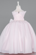 Robe de Mariage Pour Enfant Longue Satin Poudre ABG175