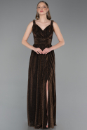 Robe de Soirée Longue Cuivre ABU6045