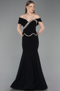 Robe de Soirée Grande Taille Longue Noir ABU6047
