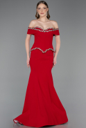Robe Queue De Poisson Longue Rouge ABU5755