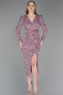 Robe De Cérémonie Squameuse Midi Poudre ABK2543
