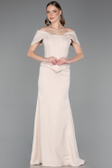 Robe De Soirée Longue Beige ABU6002
