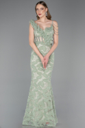Robe de Soirée Longue Menthe ABU6059