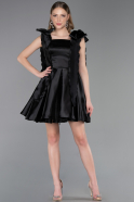Robe de Cérémonie Courte Satin Noir ABK2607