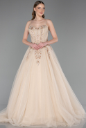 Robes De Haute Couture En Grandes Tailles Longue Or ABU6062