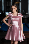 Robe de Cérémonie Courte Satin Poudre ABK2607