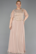 Robe Grande Taille Mousseline Longue Or ABU5554