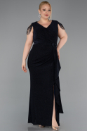 Robe De Soirée Grande Taille Longue Bleu Marine ABU5731
