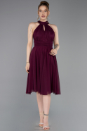 Robe de Cérémonie Courte Prune ABK2612