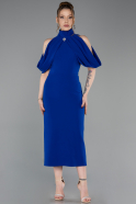 Tenue De Soirée Midi Bleu Saxe ABK2517