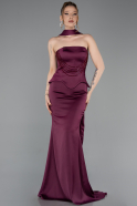 Robe Queue de Poisson Longue Satin Couleur Cerise ABU6086