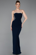 Robe De Soirée Longue Bleu Marine ABU6020