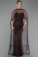 Robe De Soirée Longue Brun ABU4517