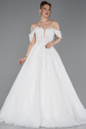 Robes de Mariage Longue Dantelle Blanc ABG190