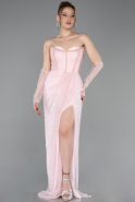 Robe De Soirée Dantelle Longue Poudre ABU5770